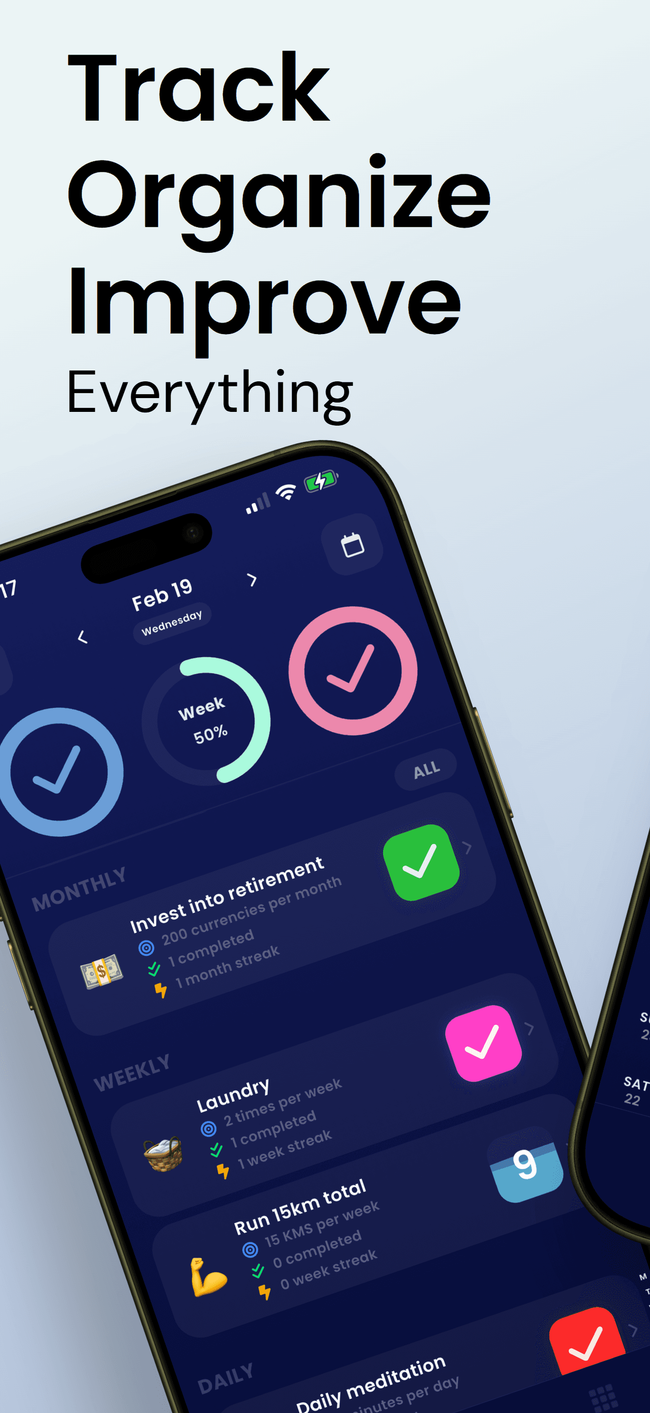Focus - Habit tracker/self improvement app screenshot 1