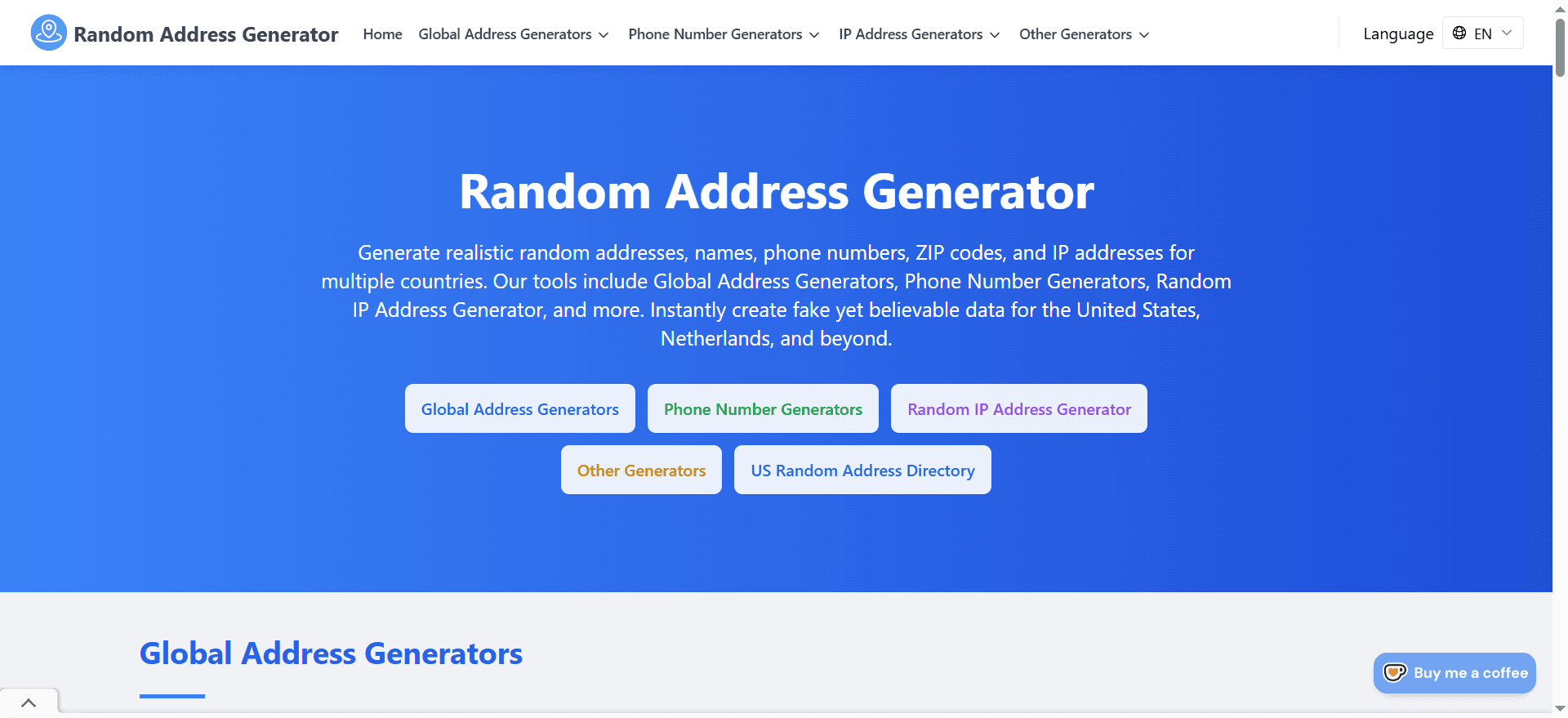 Random Address Generator screenshot 1