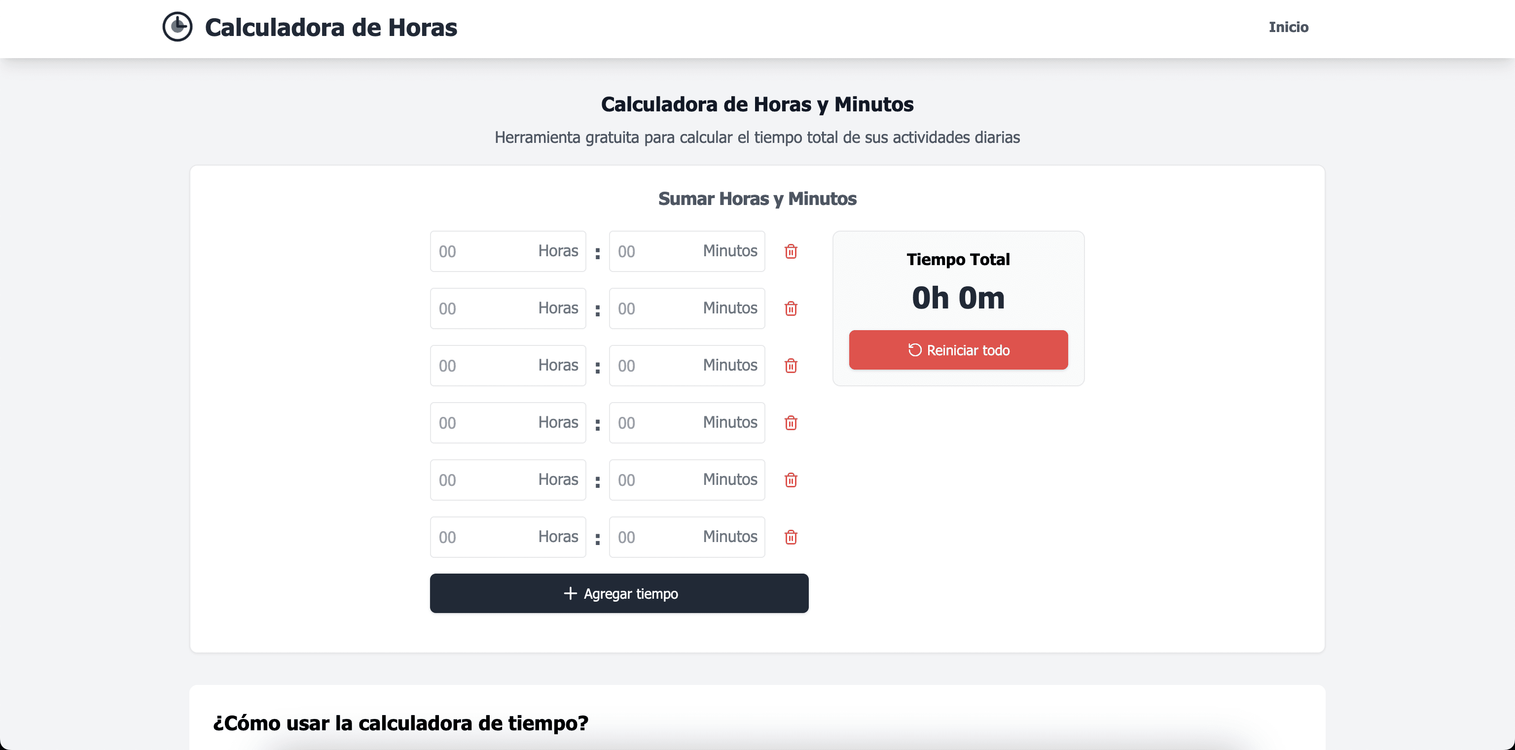 Calculadora de Horas Online screenshot 1