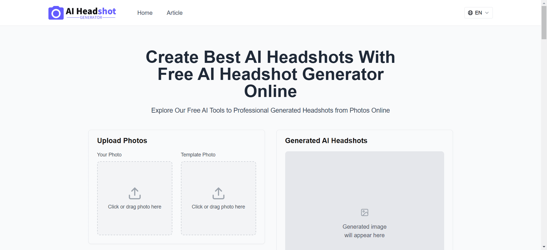 Free AI Headshot Generator screenshot 1